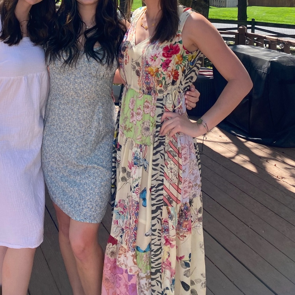 Johnny Was Multicolor Floral and Zebra Maxi Dress